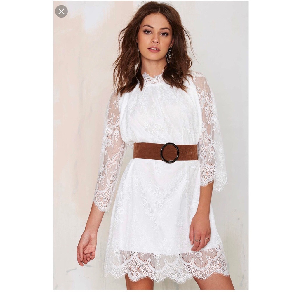 Midnight Hour Lace Dress in White Size S